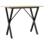 Mesa de comedor marco X madera maciza pino y acero 100x50x75cm de , Mesas de cocina y de comedor - Ref: Foro24-3282697, Preci...