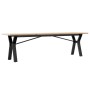 Massivholz- und Stahlrahmen-Couchtisch aus Kiefernholz, 160x40x45 cm. von , Küchen- und Esstische - Ref: Foro24-3282712, Prei...