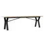 Massivholz- und Stahlrahmen-Couchtisch aus Kiefernholz, 160x40x45 cm. von , Küchen- und Esstische - Ref: Foro24-3282712, Prei...