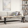 Massivholz- und Stahlrahmen-Couchtisch aus Kiefernholz, 160x40x45 cm. von , Küchen- und Esstische - Ref: Foro24-3282712, Prei...