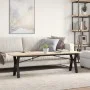 Massivholz- und Stahlrahmen-Couchtisch aus Kiefernholz, 160x40x45 cm. von , Küchen- und Esstische - Ref: Foro24-3282712, Prei...