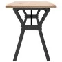 Massivholz- und Stahlrahmen-Couchtisch aus Kiefernholz, 160x40x45 cm. von , Küchen- und Esstische - Ref: Foro24-3282712, Prei...