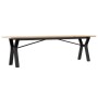 Massivholz- und Stahlrahmen-Couchtisch aus Kiefernholz, 160x40x45 cm. von , Küchen- und Esstische - Ref: Foro24-3282712, Prei...