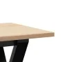 Massivholz- und Stahlrahmen-Couchtisch aus Kiefernholz, 160x40x45 cm. von , Küchen- und Esstische - Ref: Foro24-3282712, Prei...