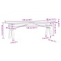 Massivholz- und Stahlrahmen-Couchtisch aus Kiefernholz, 160x40x45 cm. von , Küchen- und Esstische - Ref: Foro24-3282712, Prei...