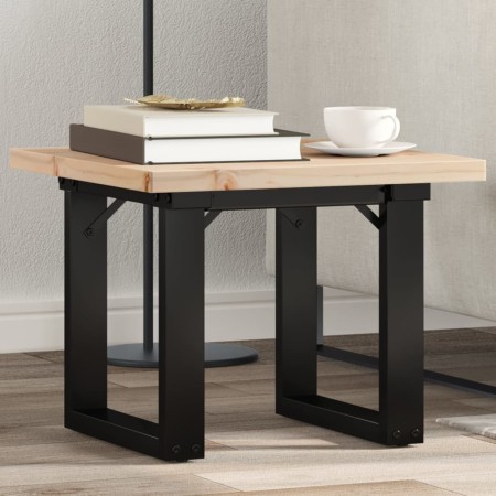 Massivholz-Kiefer- und Stahlrahmen-Couchtisch, 50x50x35,5 cm. von , Küchen- und Esstische - Ref: Foro24-3282725, Preis: 63,44...