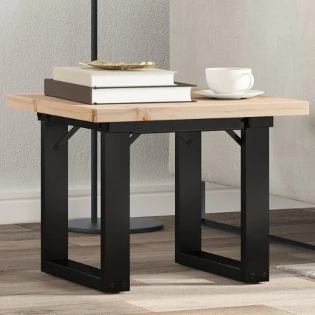 Massivholz-Kiefer- und Stahlrahmen-Couchtisch, 50x50x35,5 cm. von , Küchen- und Esstische - Ref: Foro24-3282725, Preis: 62,46...