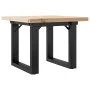 Mesa de centro marco O madera maciza pino y acero 50x50x35,5 cm by , Kitchen and dining tables - Ref: Foro24-3282725, Price: ...