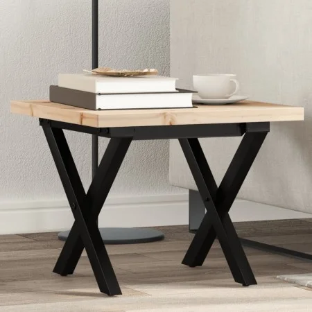 Mesa de centro marco X madera maciza pino y acero 40x40x35,5 cm von , Küchen- und Esstische - Ref: Foro24-3282746, Preis: 49,...
