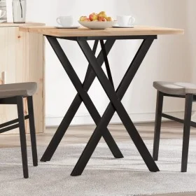 Mesa de comedor marco X madera maciza pino y acero 70x70x75,5cm von , Küchen- und Esstische - Ref: Foro24-3282759, Preis: 79,...
