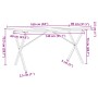 Mesa de comedor marco X madera maciza pino acero 160x80x75,5 cm von , Küchen- und Esstische - Ref: Foro24-3282765, Preis: 140...