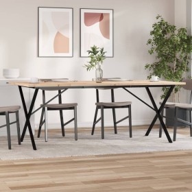 Mesa de comedor marco X madera maciza pino acero 200x100x75,5cm von , Küchen- und Esstische - Ref: Foro24-3282767, Preis: 202...