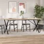 Mesa de comedor marco X madera maciza pino acero 200x100x75,5cm by , Kitchen and dining tables - Ref: Foro24-3282767, Price: ...