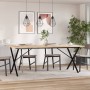 Mesa de comedor marco X madera maciza pino acero 200x100x75,5cm von , Küchen- und Esstische - Ref: Foro24-3282767, Preis: 202...