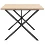 Mesa de comedor marco X madera maciza pino acero 200x100x75,5cm by , Kitchen and dining tables - Ref: Foro24-3282767, Price: ...