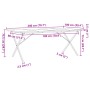 Mesa de comedor marco X madera maciza pino acero 200x100x75,5cm von , Küchen- und Esstische - Ref: Foro24-3282767, Preis: 202...