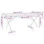 Mesa de comedor marco X madera maciza pino acero 200x100x75,5cm by , Kitchen and dining tables - Ref: Foro24-3282767, Price: ...