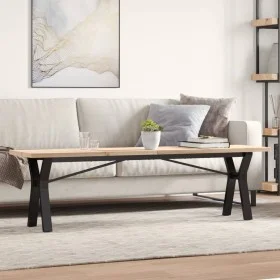 Mesa de centro marco Y madera maciza pino y acero 160x40x45,5cm by , Kitchen and dining tables - Ref: Foro24-3282778, Price: ...