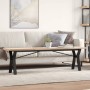 Massivholz- und Stahlrahmen-Couchtisch aus Kiefernholz, 160x40x45,5 cm. von , Küchen- und Esstische - Ref: Foro24-3282778, Pr...