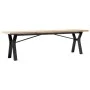 Massivholz- und Stahlrahmen-Couchtisch aus Kiefernholz, 160x40x45,5 cm. von , Küchen- und Esstische - Ref: Foro24-3282778, Pr...