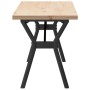 Massivholz- und Stahlrahmen-Couchtisch aus Kiefernholz, 160x40x45,5 cm. von , Küchen- und Esstische - Ref: Foro24-3282778, Pr...