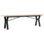 Massivholz- und Stahlrahmen-Couchtisch aus Kiefernholz, 160x40x45,5 cm. von , Küchen- und Esstische - Ref: Foro24-3282778, Pr...