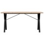 Mesa de comedor marco Y madera maciza pino acero 140x80x75,5 cm by , Kitchen and dining tables - Ref: Foro24-3282786, Price: ...
