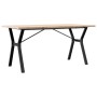 Mesa de comedor marco Y madera maciza pino acero 140x80x75,5 cm by , Kitchen and dining tables - Ref: Foro24-3282786, Price: ...