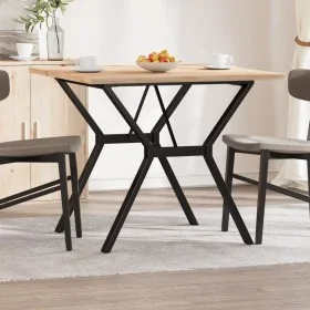 Mesa de comedor marco Y madera maciza pino y acero 90x90x75,5cm by , Kitchen and dining tables - Ref: Foro24-3282784, Price: ...