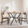Mesa de comedor marco Y madera maciza pino y acero 90x90x75,5cm de , Mesas de cocina y de comedor - Ref: Foro24-3282784, Prec...