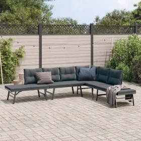 Bancos de jardín cojines 4 pzas acero recubrimiento polvo negro by , Garden sets - Ref: Foro24-3283721, Price: 451,66 €, Disc...