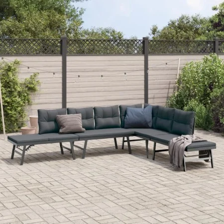 Gartenbankkissen 4-teilig, Stahl mit schwarzer Pulverbeschichtung. von , Gartensets - Ref: Foro24-3283721, Preis: 450,51 €, R...