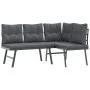 Gartenbankkissen 4-teilig, Stahl mit schwarzer Pulverbeschichtung. von , Gartensets - Ref: Foro24-3283721, Preis: 450,51 €, R...