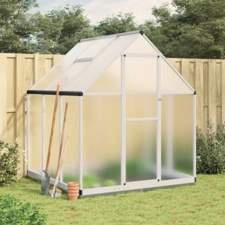 Invernadero con marco base aluminio plateado 169x169x202 cm de , Invernaderos - Ref: Foro24-4005831, Precio: 357,89 €, Descue...