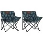 Campingstühle mit faltbarer Tasche, 2 Stück, Blättermuster. von , Gartenstühle - Ref: Foro24-366555, Preis: 59,08 €, Rabatt: %