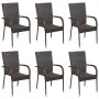 Stapelbare Gartenstühle 6 Einheiten synthetisches Rattan braun von vidaXL, Gartenstühle - Ref: Foro24-310086, Preis: 270,58 €...