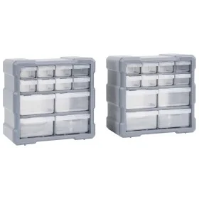 Multi-drawer organizers with 12 drawers, 2 units, 26.5x16x26 cm. by vidaXL, Toolboxes - Ref: Foro24-147582, Price: 41,44 €, D...