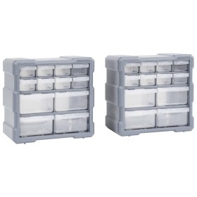 Multischubladen-Organizer mit 12 Schubladen 2 Stück 26,5x16x26 cm von vidaXL, Werkzeugkästen - Ref: Foro24-147582, Preis: 43,...