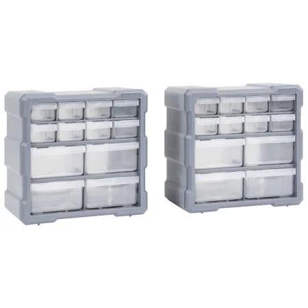 Multi-drawer organizers with 12 drawers, 2 units, 26.5x16x26 cm. by vidaXL, Toolboxes - Ref: Foro24-147582, Price: 41,44 €, D...