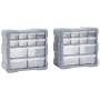 Multi-drawer organizers with 12 drawers, 2 units, 26.5x16x26 cm. by vidaXL, Toolboxes - Ref: Foro24-147582, Price: 40,56 €, D...