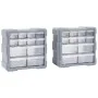 Multi-drawer organizers with 12 drawers, 2 units, 26.5x16x26 cm. by vidaXL, Toolboxes - Ref: Foro24-147582, Price: 41,44 €, D...