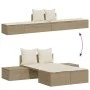 Tumbona doble con cojines ratán sintético beige by , Loungers - Ref: Foro24-368393, Price: 291,80 €, Discount: %
