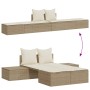 Tumbona doble con cojines ratán sintético beige by , Loungers - Ref: Foro24-368393, Price: 297,16 €, Discount: %