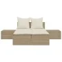Tumbona doble con cojines ratán sintético beige by , Loungers - Ref: Foro24-368393, Price: 291,80 €, Discount: %