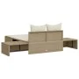 Tumbona doble con cojines ratán sintético beige by , Loungers - Ref: Foro24-368393, Price: 291,80 €, Discount: %