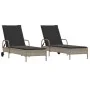 Tumbonas con cojines 2 unidades ratán sintético gris claro by , Loungers - Ref: Foro24-3261439, Price: 333,37 €, Discount: %