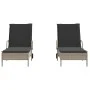 Tumbonas con cojines 2 unidades ratán sintético gris claro by , Loungers - Ref: Foro24-3261439, Price: 333,37 €, Discount: %