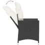 Kleiner Tisch und Stühle mit 3-teiligen schwarzen Kunststoff-Rattan-Kissen. von , Gartensets - Ref: Foro24-365652, Preis: 208...