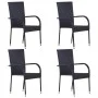 Stackable garden chairs, set of 4, black synthetic rattan by vidaXL, Garden chairs - Ref: Foro24-310084, Price: 207,08 €, Dis...