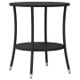 Kleiner Tisch und Stühle mit 3-teiligen schwarzen Kunststoff-Rattan-Kissen. von , Gartensets - Ref: Foro24-365673, Preis: 226...